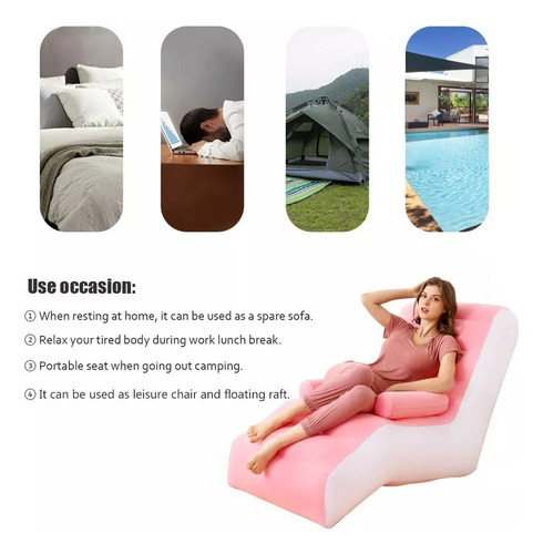 Sillón Sofá Inflable Perezoso Apoya Brazos + Bomba Manual
