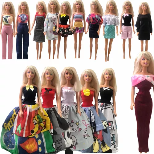 Conjunto Saia e Blusa kit Roupinha Look de Boneca Barbie Ciganinha