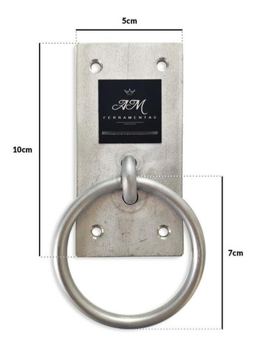 Imagem 3 de 7 de Argola Aço Inox Suporte Parede Baia Cavalo Com Parafuso
