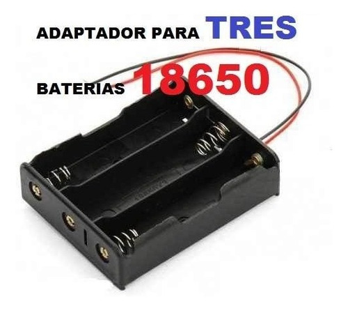 Caja 3 Pilas 18650 Baterias Litio, Pack 3 Unidades