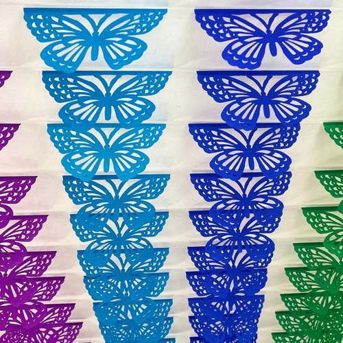 Mariposas De Papel Picado De Colores Colores Mariposas 35x24