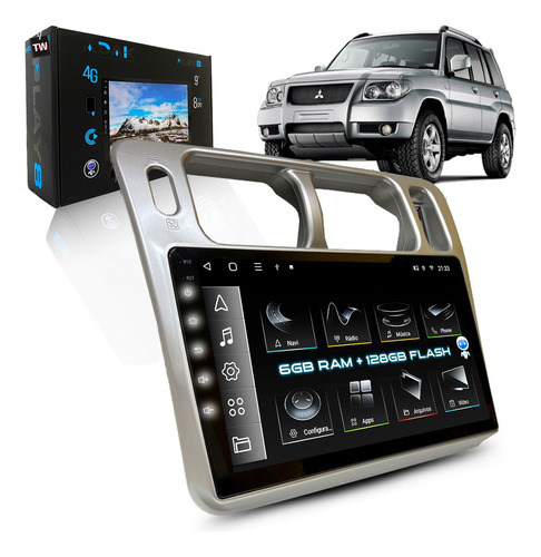 Kit Multimídia 6+128gb Gps Bluetooth Carplay Tr4 2009 À 2014 Cor Prata