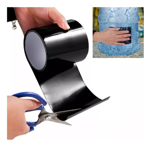 Cinta Flex Tape Impermeable Autofusion Pega Sella Todo Negra Cinta Para Tuberia