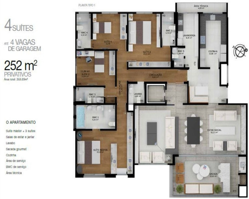 Imagem 13 de 20 de Apartamento De Alto Padrão No Centro De Joinville | 253 M2 Privativos | 04 Suítes | 03 Vagas - 1dce43 - 31949005