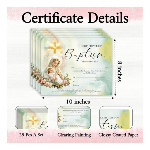 Certificado De Batizado Impresso E Personalizado De Igreja