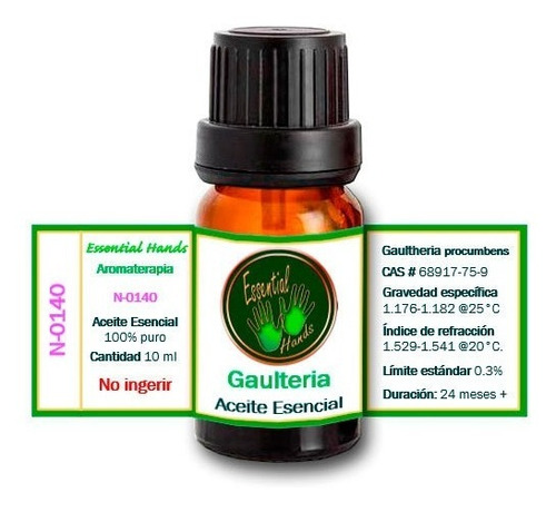 Gaulteria 10 Ml - Aceite Esencial - Aromaterapia