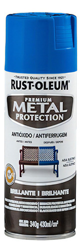 Pintura Aerosol Antióxido Metal Protection 340 Gr Rust Oleum Color Azul Eléctrico Brillante