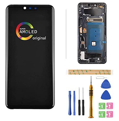 Montaje De Pantalla Lcd Para LG G8 Thinq Negro Y Gris Frame