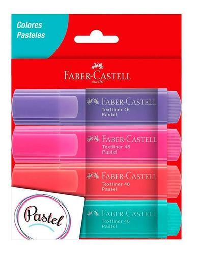 Resaltadores Pastel Faber Castell Textliner 46 X 4 Unidades.