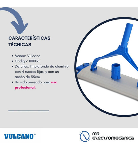 Imagen 6 de 10 de Kit Limpieza Vulcano: Barrefondo Profesional + Manguera 8 Mt