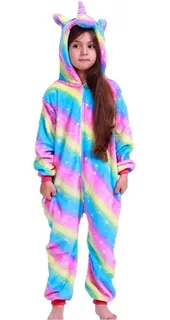 Kigurumi Niñas Pijama Mameluco Disfraz Unicornio Arcoiris