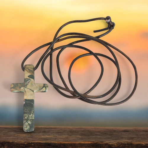 Realtree Ap Hunters Caça Camo Cruz Colar Pingente Joias Masc