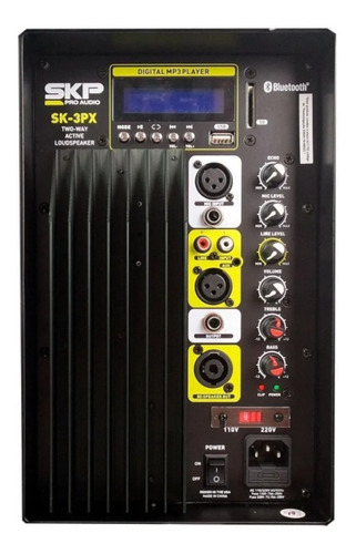 Imagem 4 de 5 de Caixa De Som Ativa 12 200w Sk-3px Bluetooth Skp