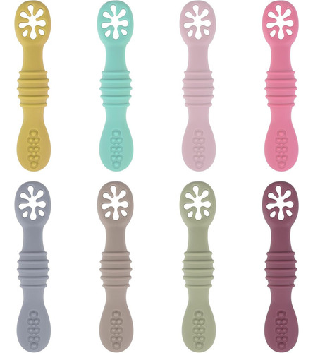 8 Utensilios De Destete Led Para Bebés, Cuchara De Silicona