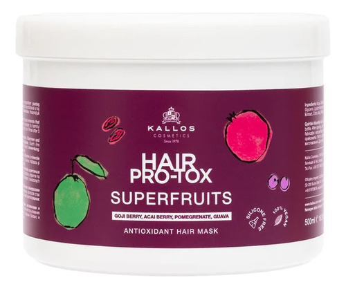 Kallos Mascara Hair Pro-tox Superfrutis Antioxidante 500g