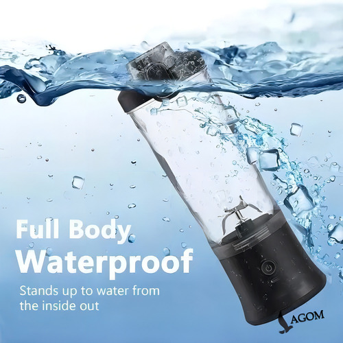 Lagom Licuadora Mini Portátil, Licuadora Personal De 20 Onzas Para Batidos Y Batidos Con Botella Recargable Por Usb, Para Viajes, Deportes, Color Negro