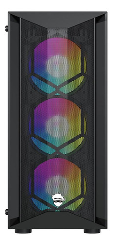 Gabinete Gamer Ninja Leaf, Rgb Mid Tower Vidro Atx C/ 3 Fans