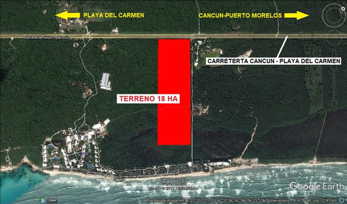 Terreno De 18 Ha En La Riviera Maya, 200 Metros Sobre La Carretera