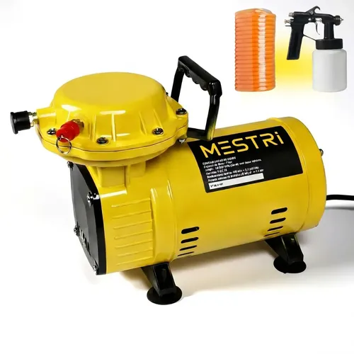 Compressor De Ar Direto Elétrico Pintura 1/3cv Bivolt Amarelo 60h...