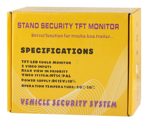 Monitor Vehiculo Tft Lcd Color 5 Soporte Seguridad