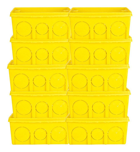 Kit Com 30 Caixa De Luz De Parede 10x6 Reforçada