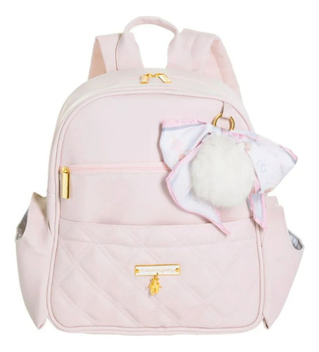 Mochila De Maternidade Masterbag Lu Ballet Rosa Desenho do tecido Liso