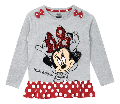 Disney Minnie Mouse - Camiseta De Manga Larga Para Niña, M.