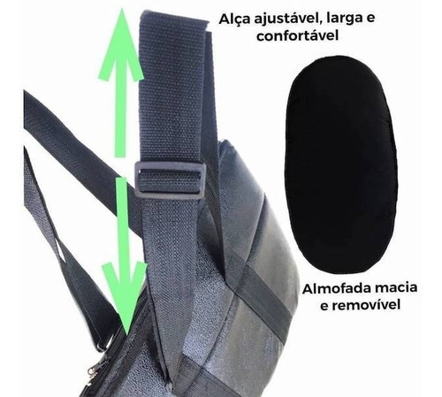 Bolsa De Transporte Para Cachorro Pequeno Corino Preta Soft