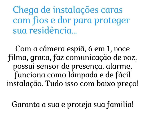 Imagem 5 de 6 de Lampada Camera 360° C/microfone Alarme Sensor De Presença