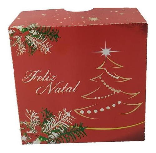 Caixa De Natal 4 Brigadeiros - Modelo 5 - Kit 25 Unidades