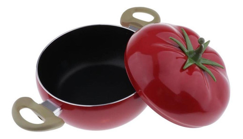 F Fityle Tomate Forma Olla Cazuela Antiadherente Aluminio Cocina Cocina Olla Sopa 