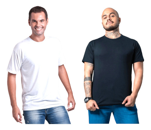 Kit 02 Camiseta Masculina Camisa Básica Malha Leve Premium