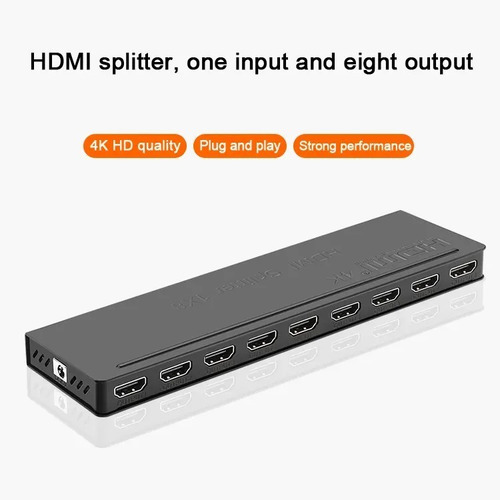 Splitter Hdmi 1x8 Amplificador 8 Puertos Full Hd 1080p 3d 4k