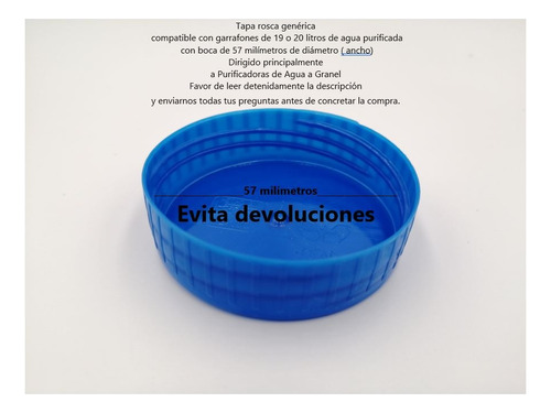 Tapas Garrafon Rosca 57mm Blue Rock, 1 Millar