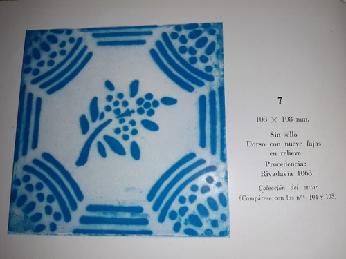 Antiguo Azulejo Pas De Calais N° 7 7672