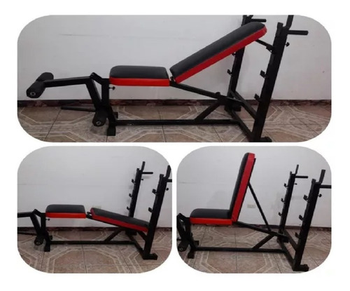 Imagen 4 de 4 de Press Banca+ejercitadore Piernas+paralelas Pintura Al Horno