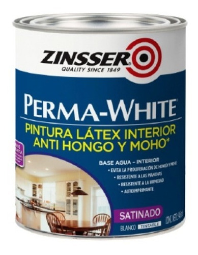 Pintura Zinsser Perma-white  Int 1 Lt Azulejos Anti Hongos