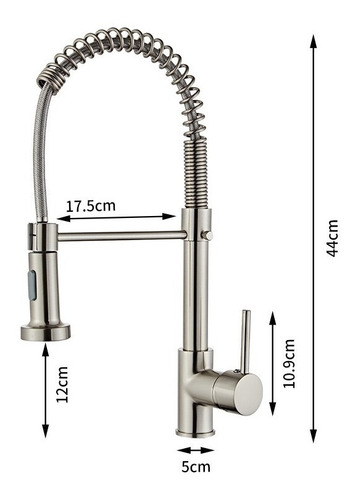 Imagen 5 de 5 de Grifo Llave Lavaplatos Monomando Cocina Extensible Flexible
