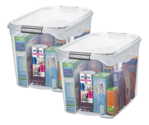 Set X2 Caja Organizadora Plástico Mediana Alta 36lts Sanremo