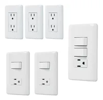 Comprar Kit 6 Placas Apagador Dúplex Y Contacto, Contacto Dúplex