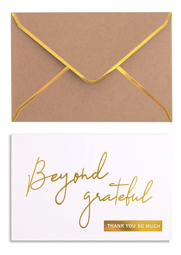 Winoo Design Gold Beyond Grateful - Tarjetas De Agradecimien