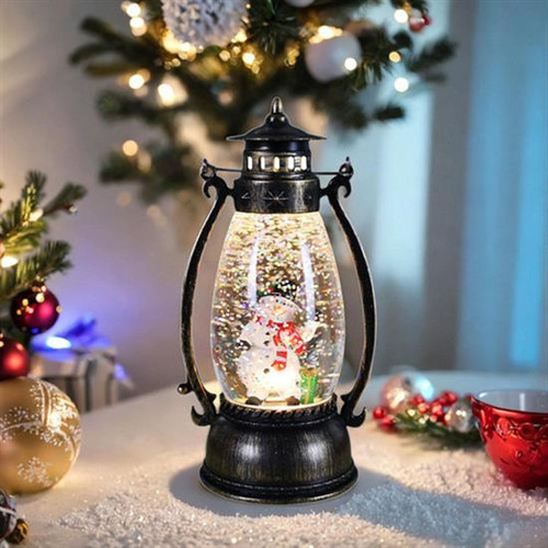 Farol Navideño Iluminado Con Forma De Globo De Nieve Brillan