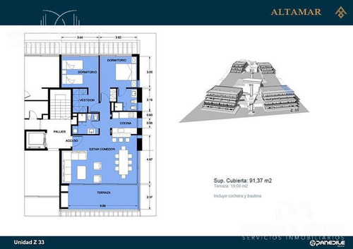 Altamar, Unidad De 2 Dormitorios, 2 Baños, 1 En Suite, Living Comedor, Garage, Baulera.