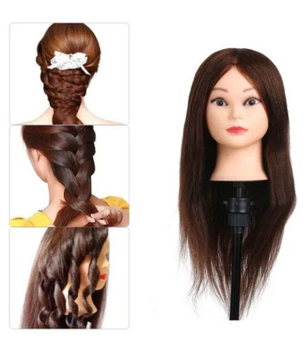 Cabeza De Maniquí De 85% Cabello Humano Para Maniquí Trenzad