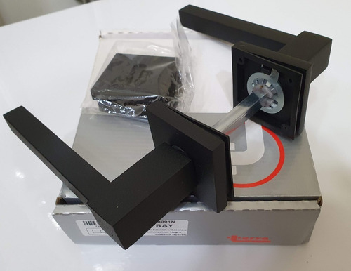 Imagen 2 de 6 de Manija Picaporte Doble Balancin Bronce Negro Ray Terra 18001