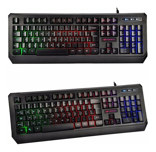 Teclado Gamer Kg-50bk Rgb Luminoso Usb Abnt2 Computador Pc