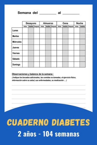 Libro: Cuaderno Diabetes: Diario Para Registrar Los Niveles 