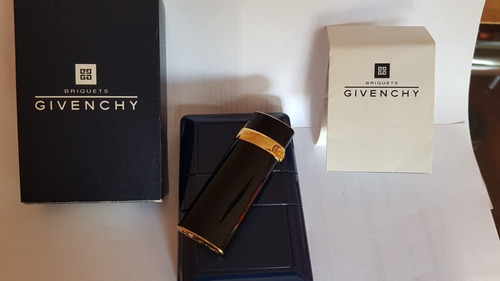 Encendedor Givenchy Original Laca Negra Y Enchapado Mod 1509