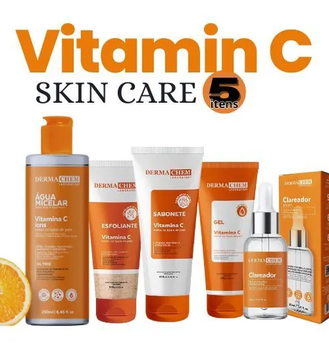 Kit Skin Care 5 Itens Vitamina C Clareador Facial