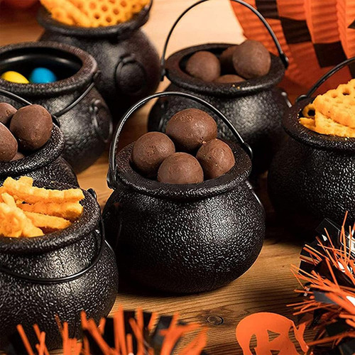 . Cubo De Caramelos De Halloween Con Mango De Esqueleto De